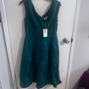 Modcloth Teal V-Neck Midi Dress